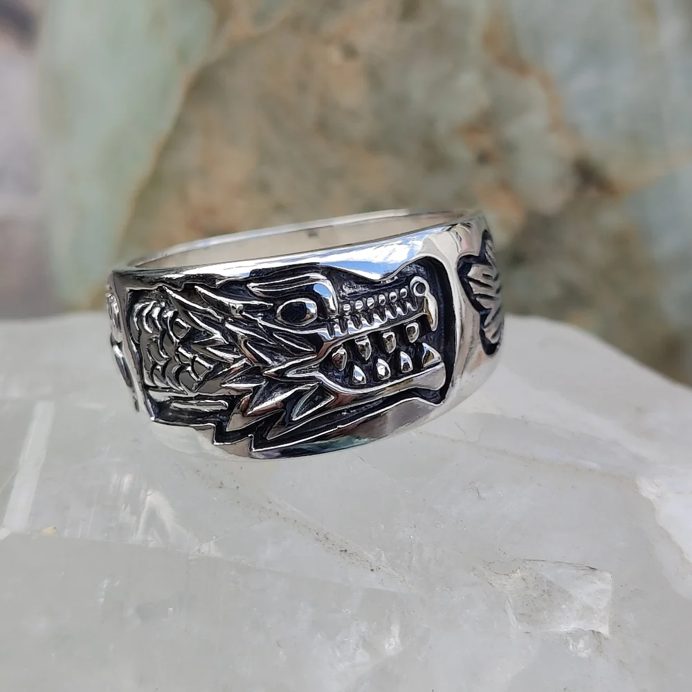 Sterling Silver Dragon Ring, size 11 - Picture 9 of 9
